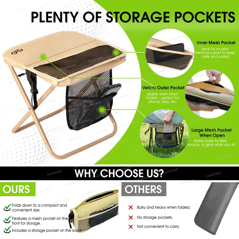 GoSit™ Portable Folding Stool - Instant Seat for Camping, Fishing & Queues