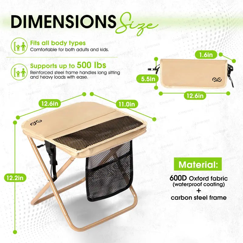 GoSit™ Portable Folding Stool - Instant Seat for Camping, Fishing & Queues